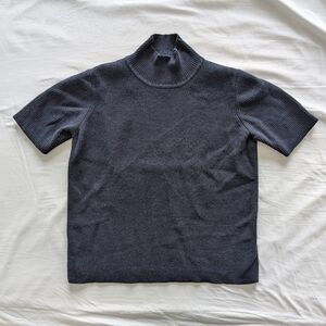 Lauren Ralph Lauren Navy Wool Blend Mock Neck Shirt